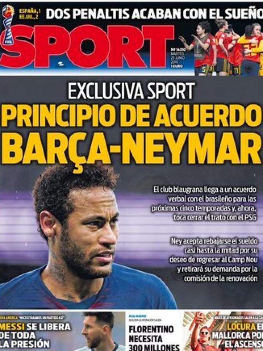 La portada del diario Sport (25/06/2019)