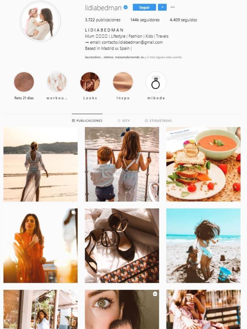 Perfil de Instagram de Lidua Bedman.