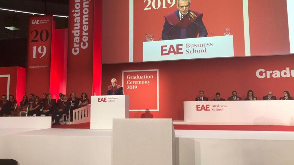 El presidente de Inditex, Pablo Isla, durante el discurso.