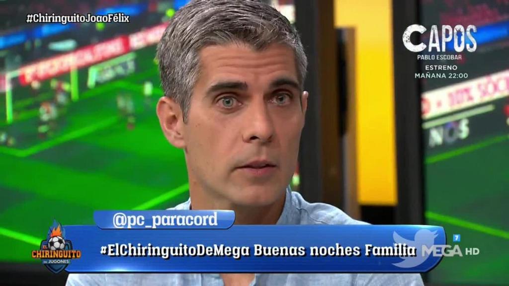 José Luis Sánchez en El Chiringuito. Foto: Twitter (@elchiringuitotv)
