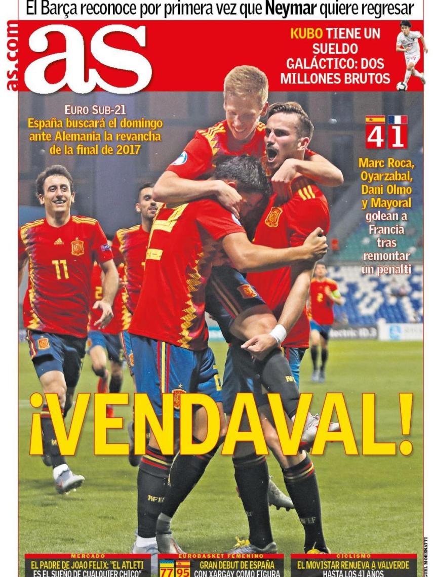 La portada del diario AS (28/06/2019)