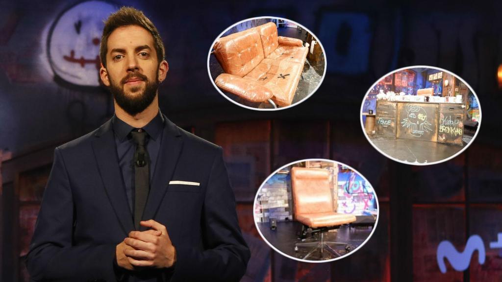 David Broncano junto a sus muebles de 'La Resistencia'.