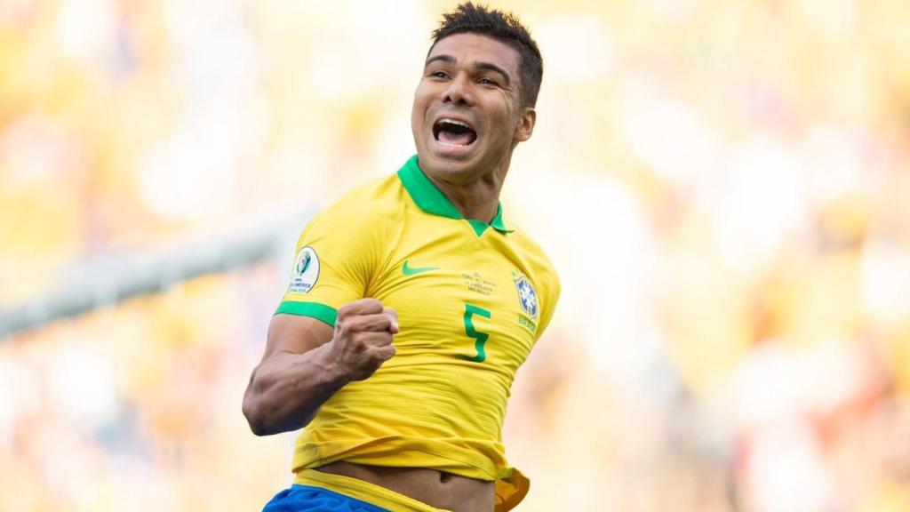 Casemiro celebra un gol con Brasil. Foto: Twitter (@Casemiro)