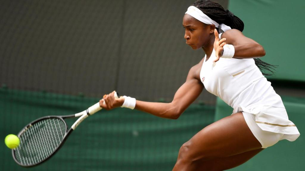 Cori Gauff, en un momento del partido ante Halep