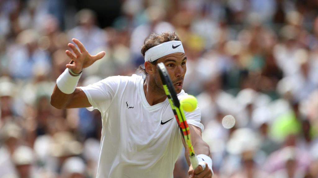 Nadal, durante el partido ante Sousa.