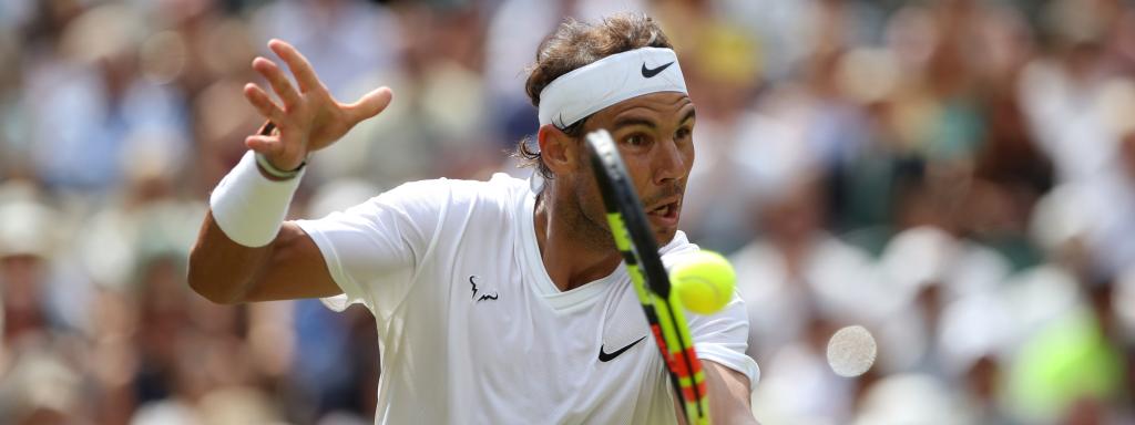 Nadal, durante el partido ante Sousa.