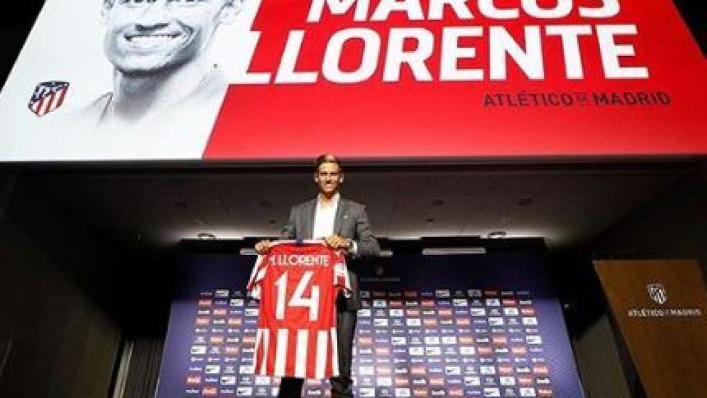 Marcos Llorente posa con el dorsal '14'. Foto instagram (@atleticodemadrid)