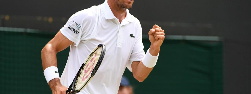 Bautista, durante los cuartos de final de Wimbledon.