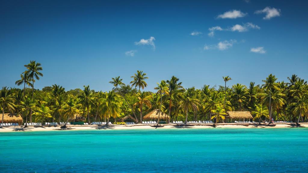 Playa tropical del Caribe.