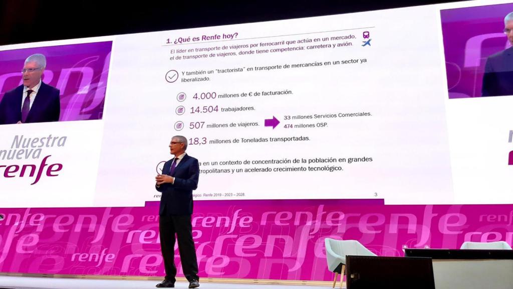 Isaías Táboas, presidente de Renfe, en la presentación del plan estratégico de la operadora ferroviaria.
