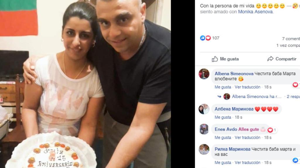 Biser y Monika celebrando su aniversario el pasado marzo.