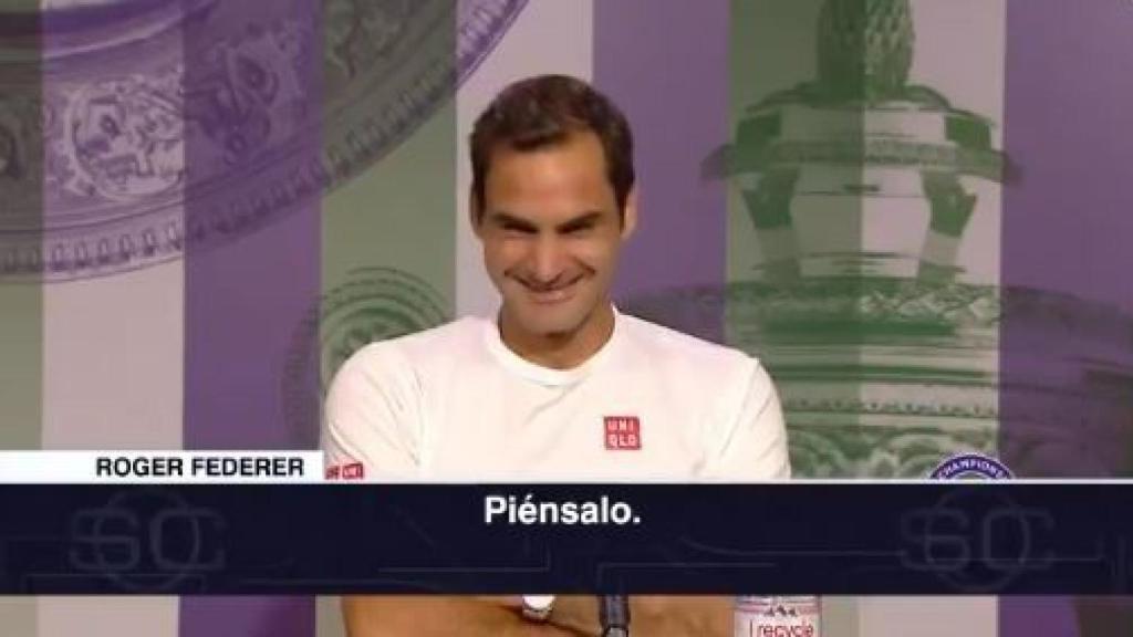 Roger Federer durante una conferencia de prensa