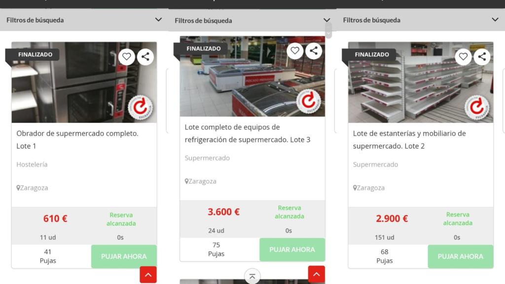 Varias de las subastas en Escrapalia.