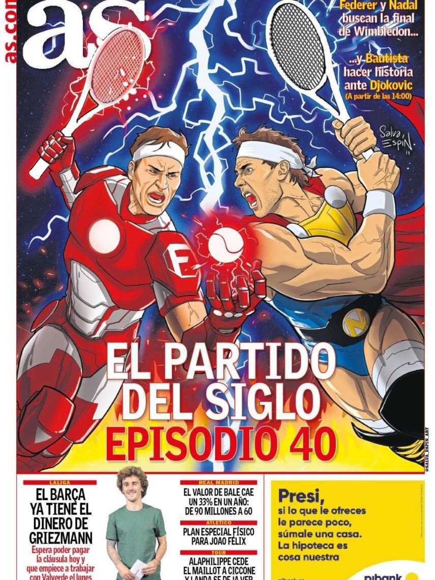 La portada del diario AS (12/07/2019)