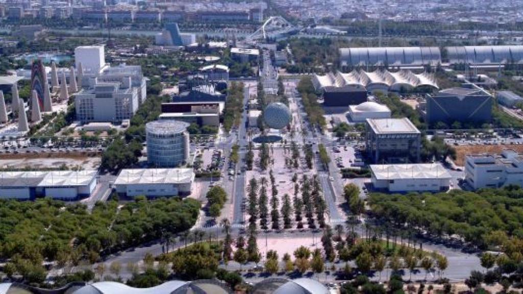 Vista aérea de la Isla de la Cartuja (Sevilla), en una imagen de archivo.