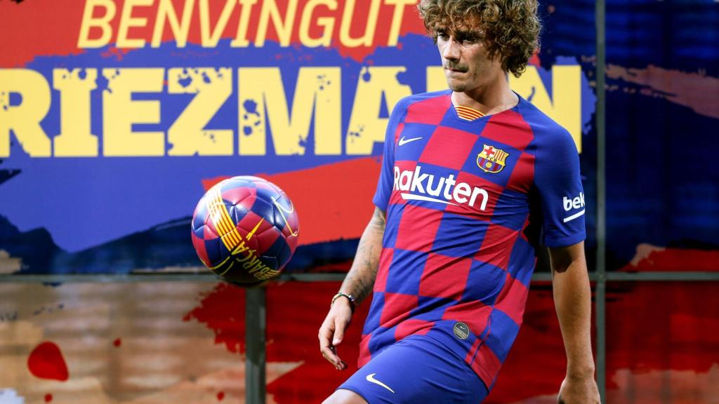 Griezmann, en su presentación con el Barcelona