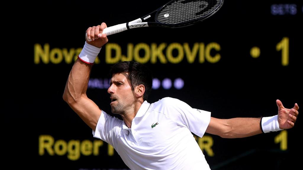 Djokovic, durante la final de Wimbledon.