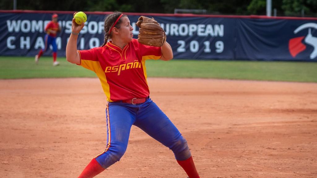 Raquel Moncho, durante un partido con la Selección