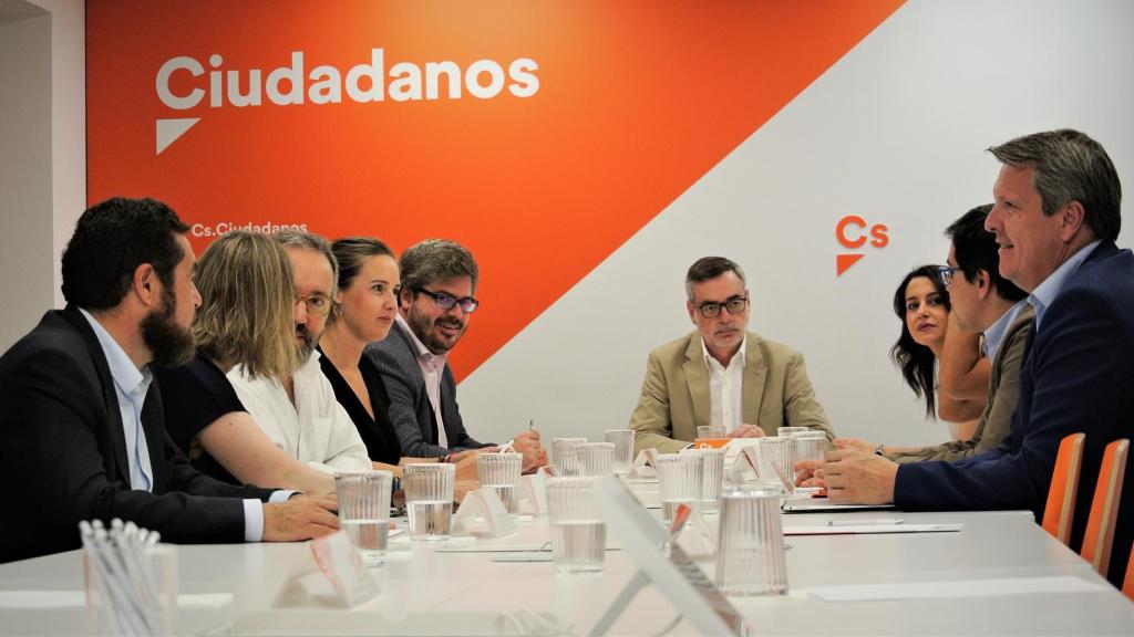 La Ejecutiva permanente de Ciudadanos presidida por José Manuel Villegas en ausencia de Albert Rivera.
