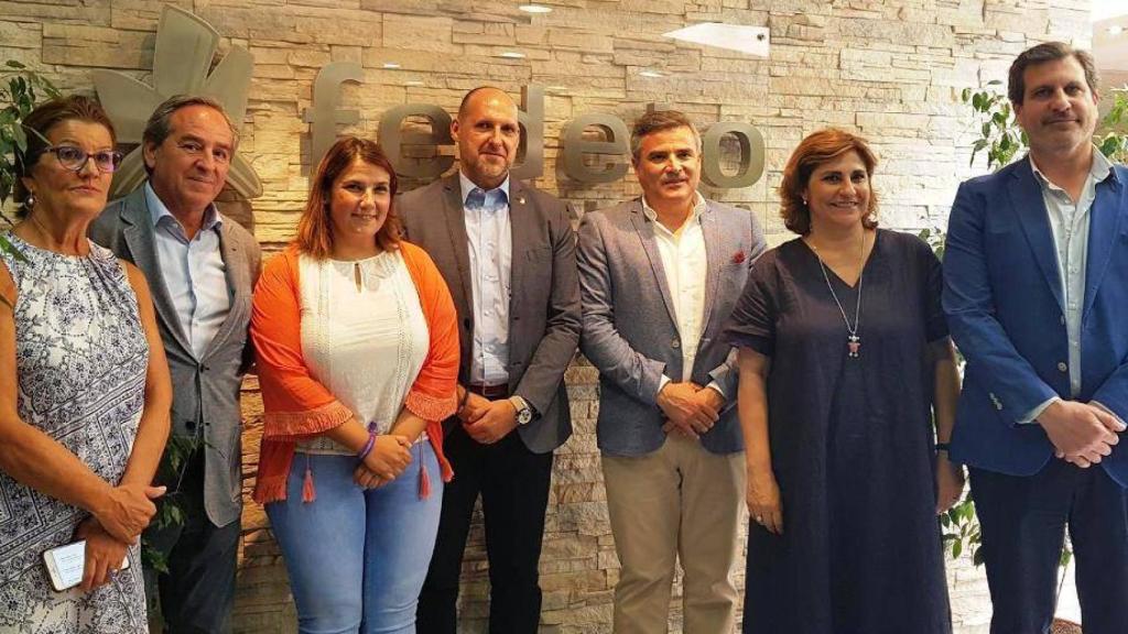 Tita García Elez con la cúpula de Fedeto este martes en Talavera