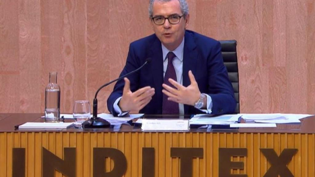 Pablo Isla, presidente de Inditex, durante la Junta de Accionistas.