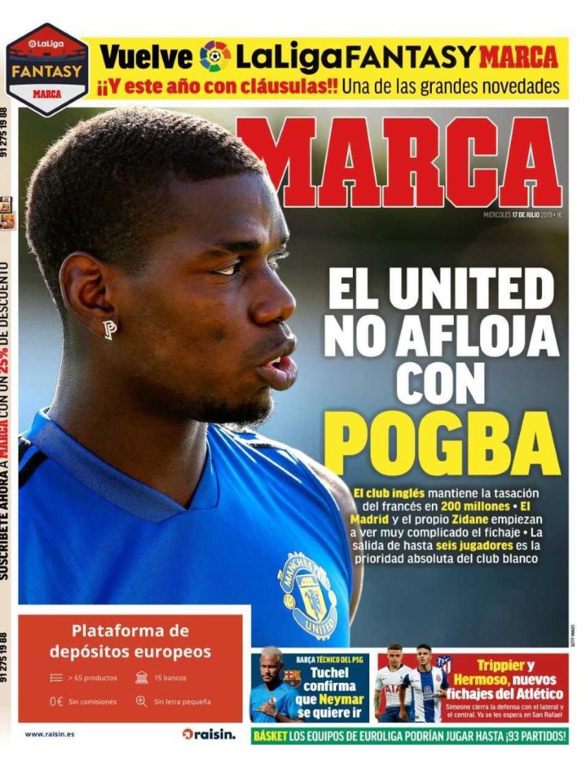 La portada del diario MARCA (17/07/2019)