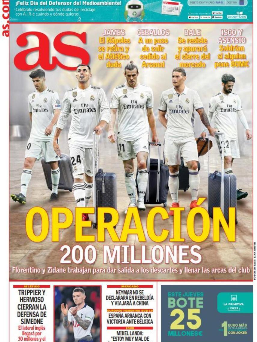 La portada del diario AS (17/07/2019)