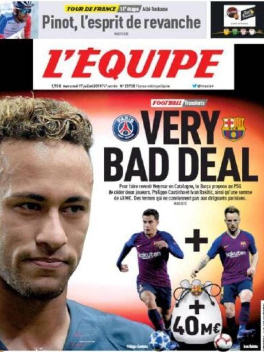 Portada L'Equipe 17/07/19
