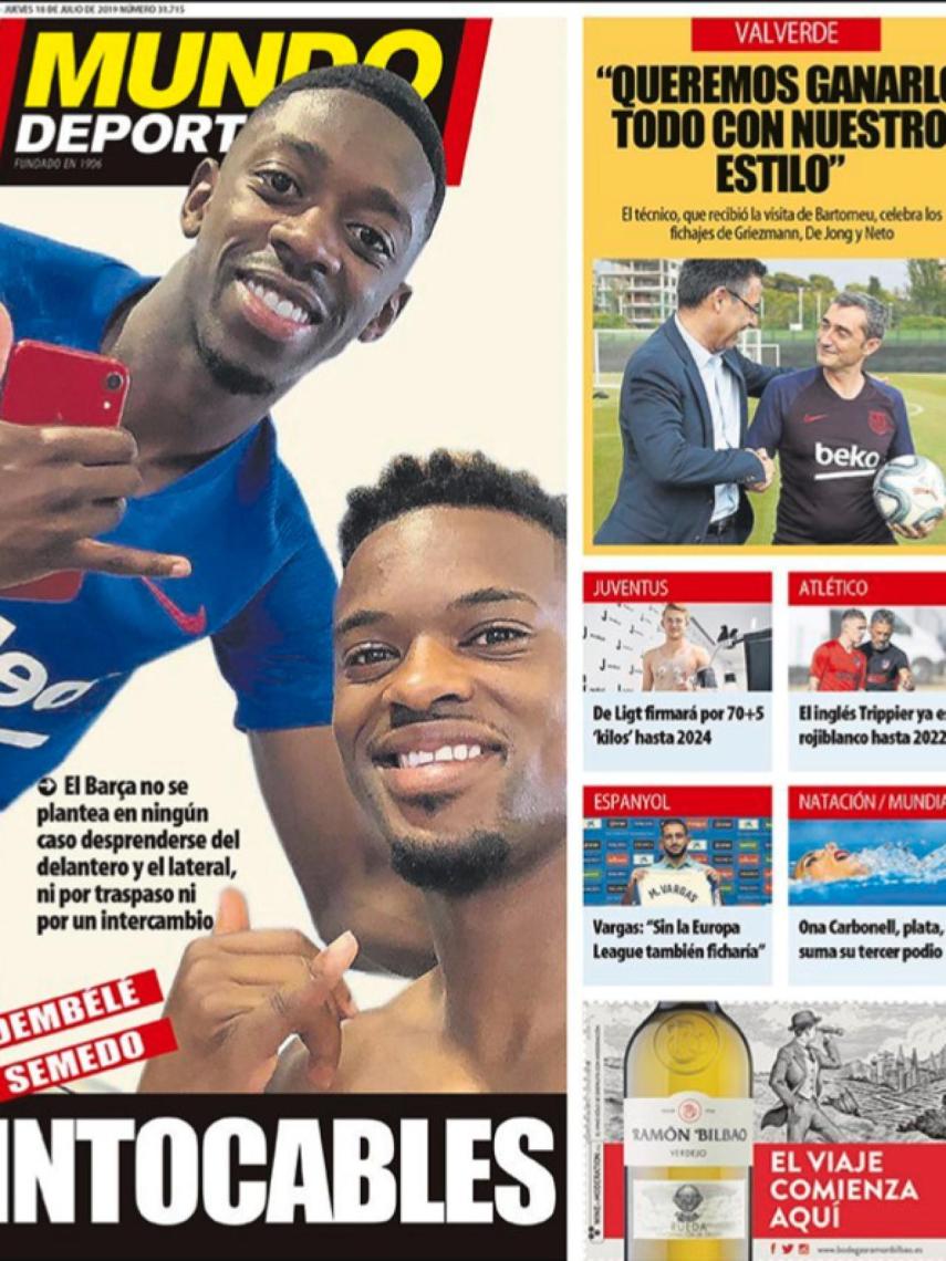 La portada del diario Mundo Deportivo (18/07/2019)