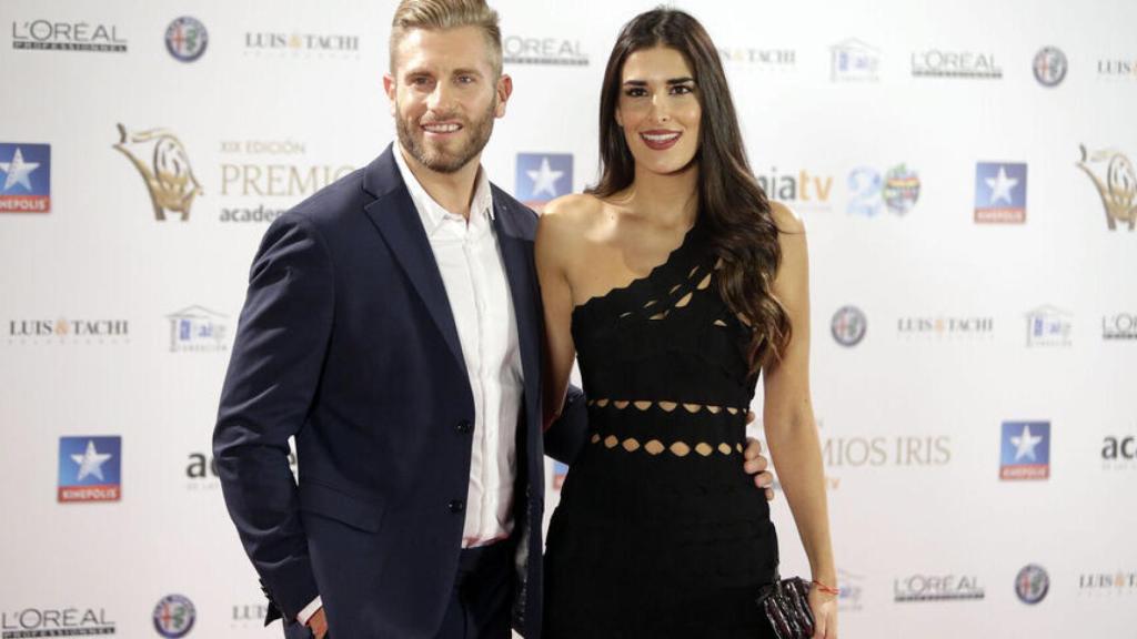 Lidia Torrent y su expareja Matías Roure durante la 19 edición de los premios Iris de la Academia de la Televisión.