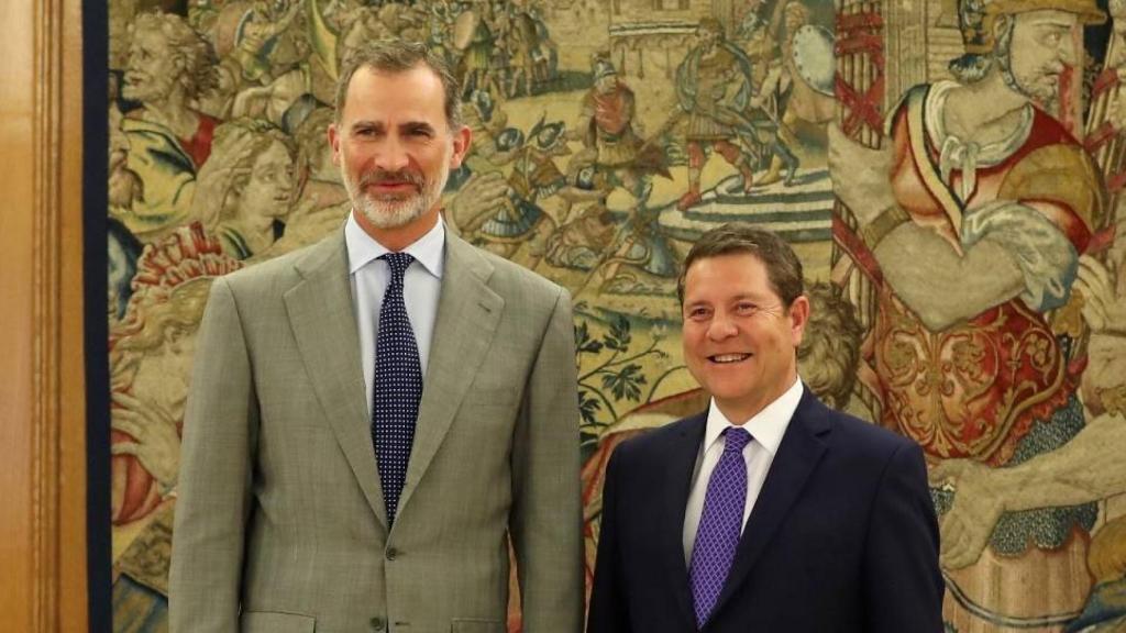 El Rey FElipe VI y el presidente de Castilla-La Mancha, Emiliano García-Page