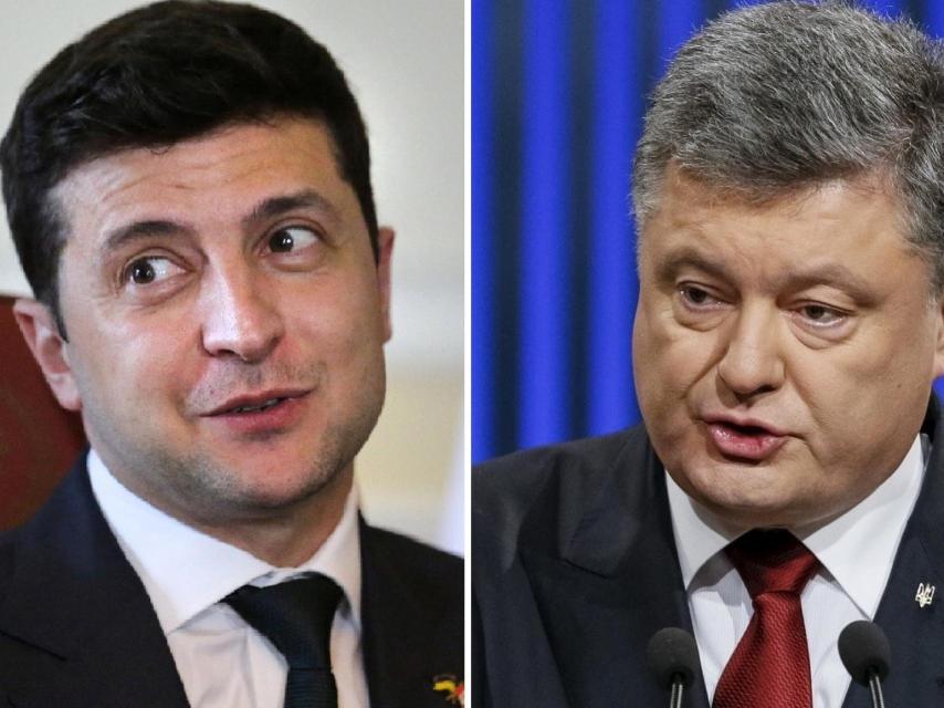 Vladímir Zelenski y Petró Poroshenko.