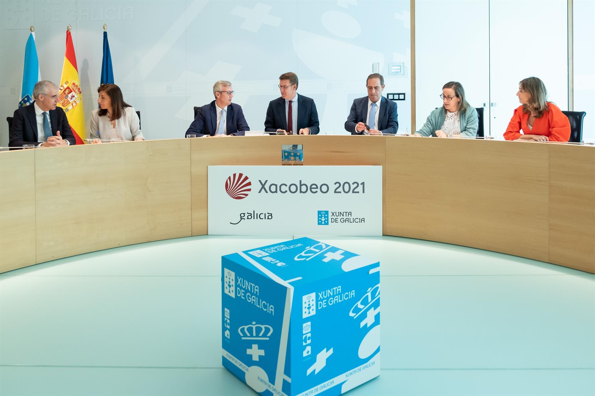 Imagen de la reunión del Consello esta mañana (EP)