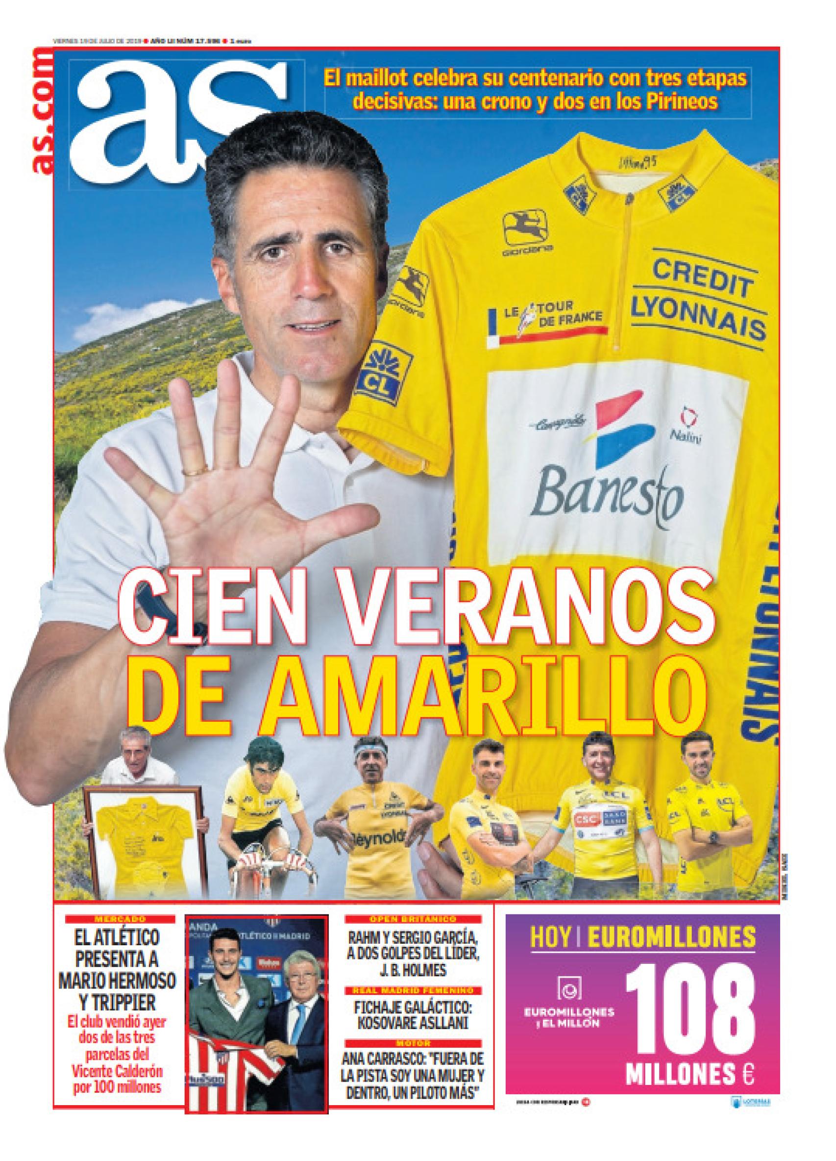 La portada del diario AS (19/07/2019)