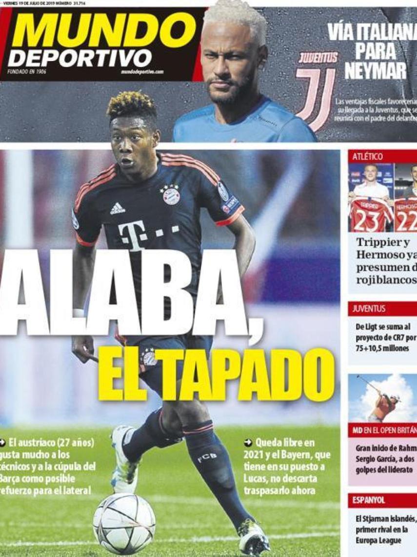 La portada del diario Mundo Deportivo (19/07/2019)