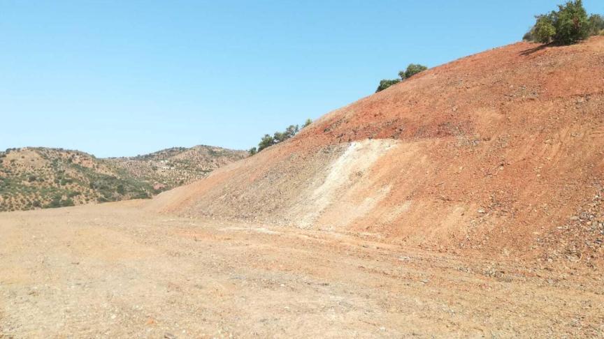 Situación actual de la zona de la montaña en la que Julen cayó dentro de un pozo de 110 metros de profundidad.
