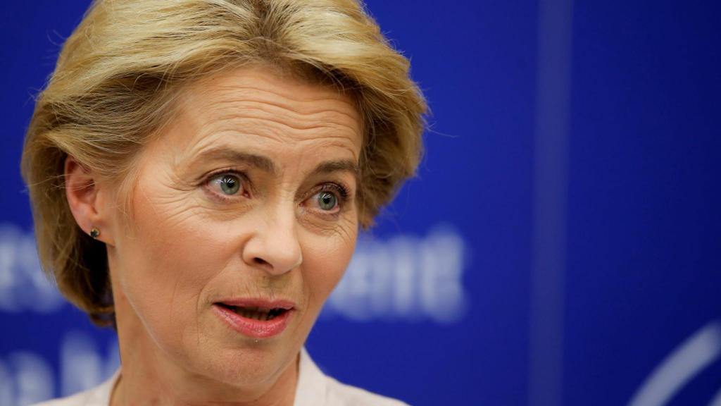 Ursula von der Leyen, durante la rueda de prensa posterior a la votación en la Eurocámara