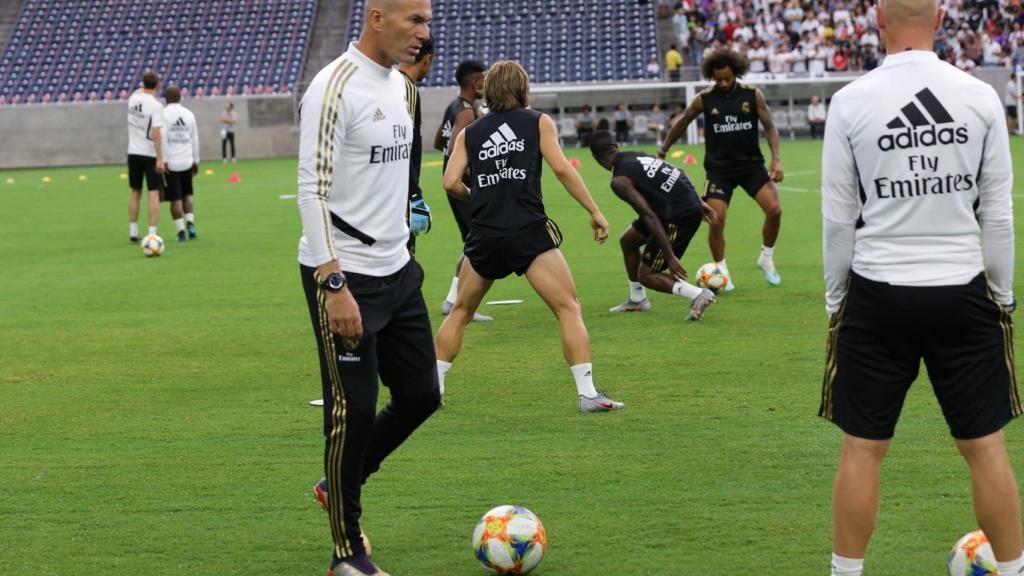 Entrenamiento del Real Madrid en Houston.