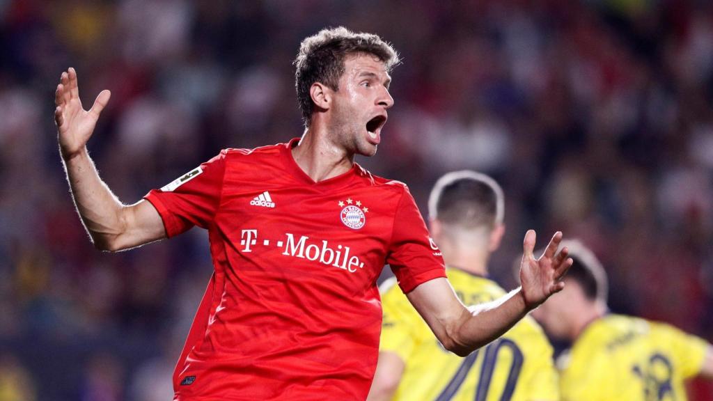Müller con el Bayern Múnich en la International Champions Cup 2019, durante un partido contra el Arsenal.