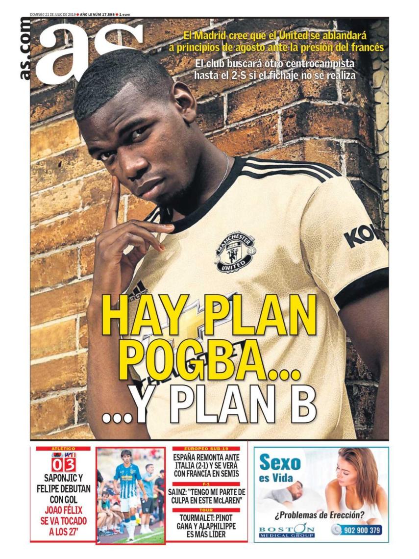 La portada del diario AS (21/07/2019)