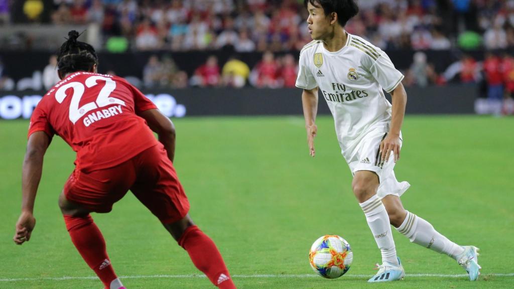 Kubo durante su debut con el Real Madrid frente al Bayern.