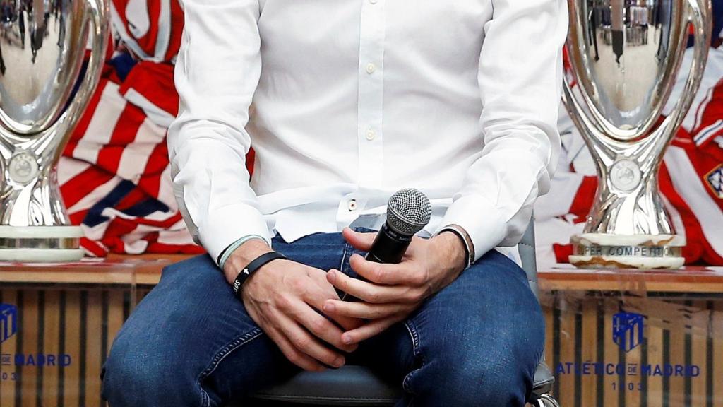 Filipe Luis, durante su despedida como jugador del Atlético de Madrid