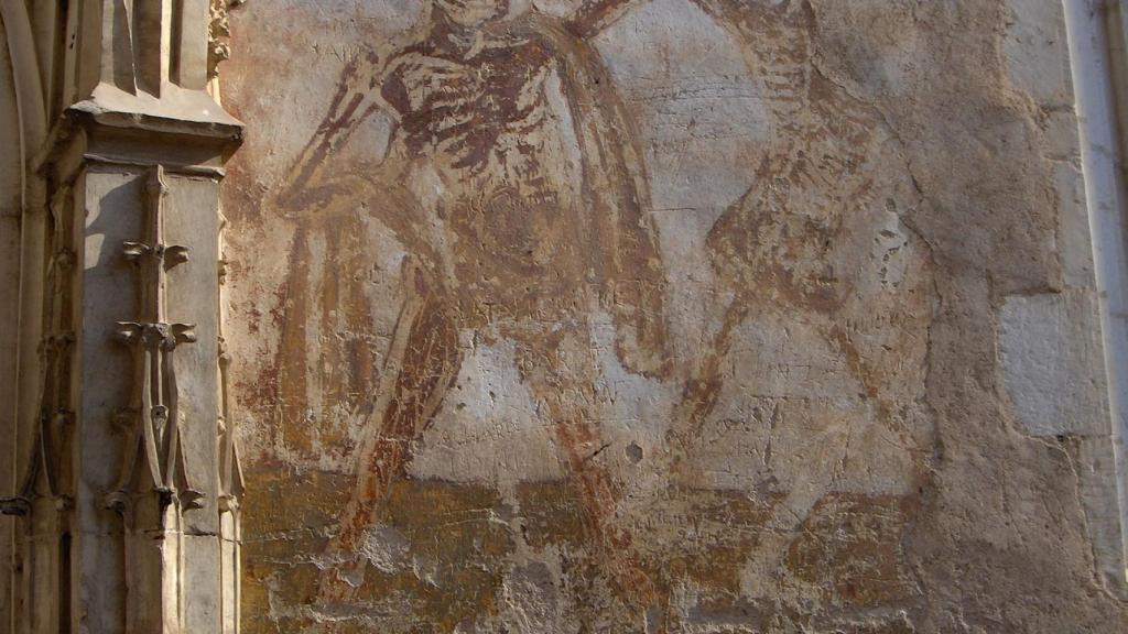 Fresco antiguo en Rocamadour.