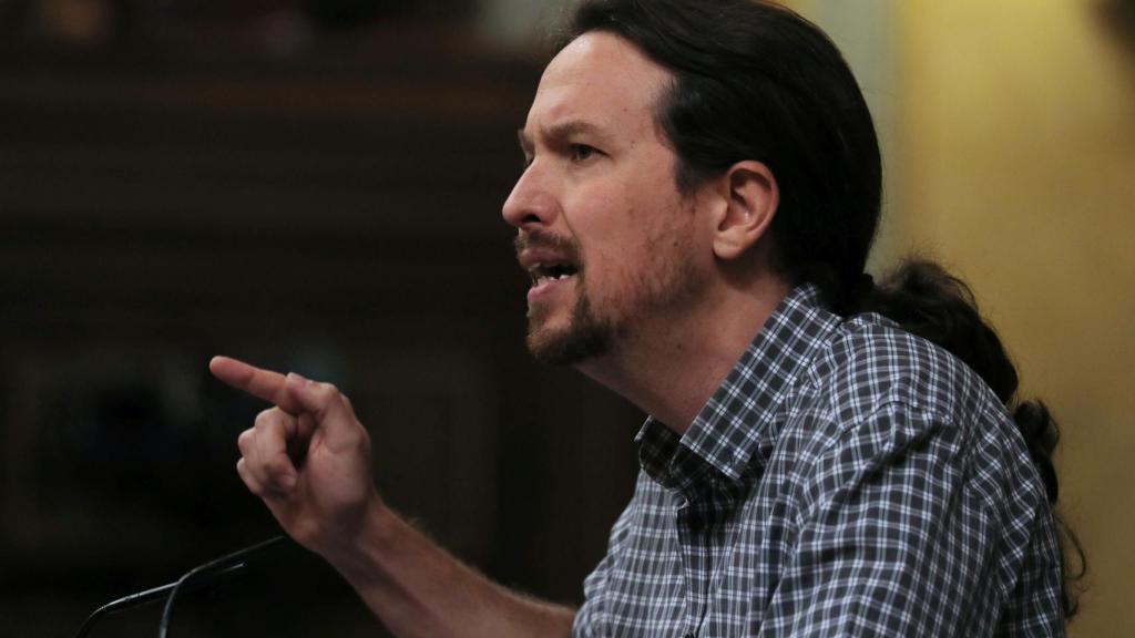 Pablo Iglesias, secretario general de Podemos, en el debate de investidura.