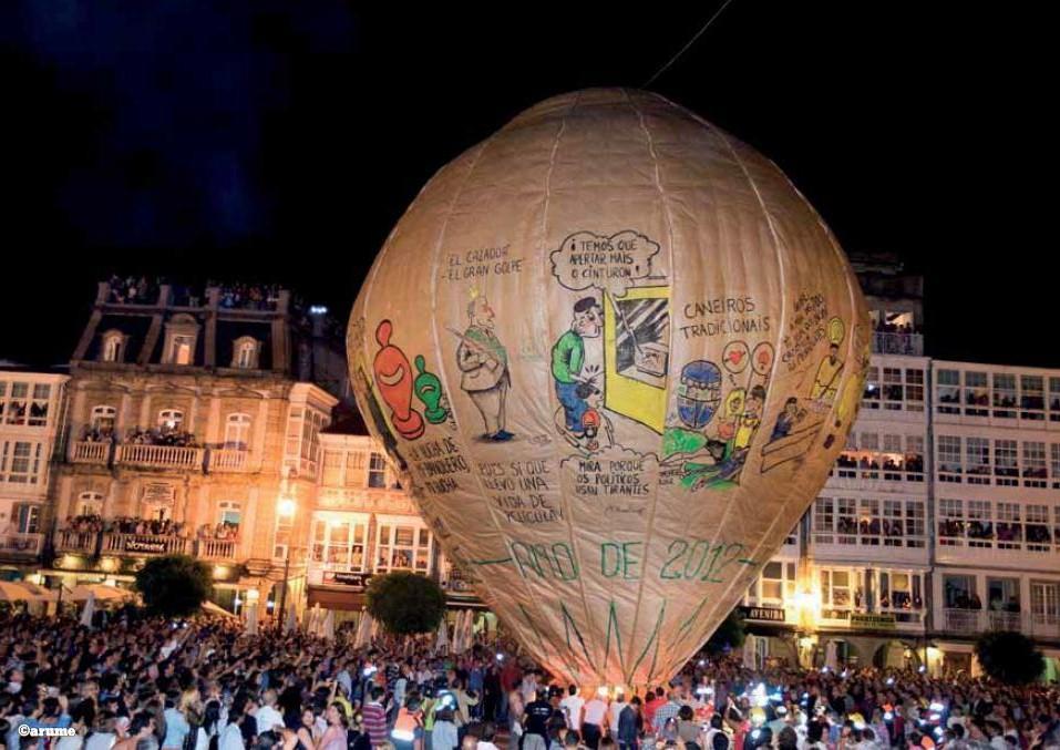 El Globo de Betanzos en una celebración anterior.