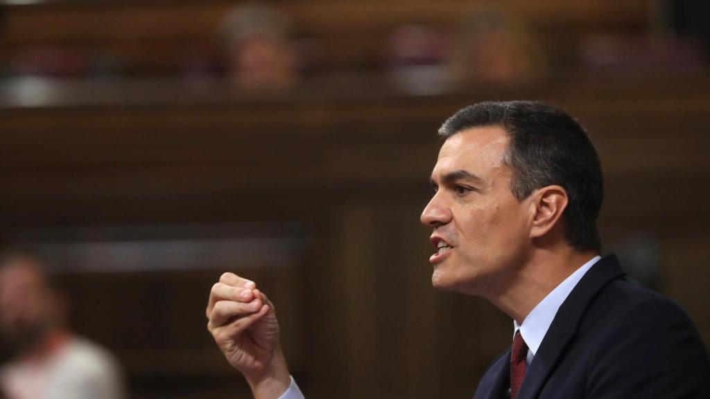 Pedro Sánchez, durante la sesión de investidura.