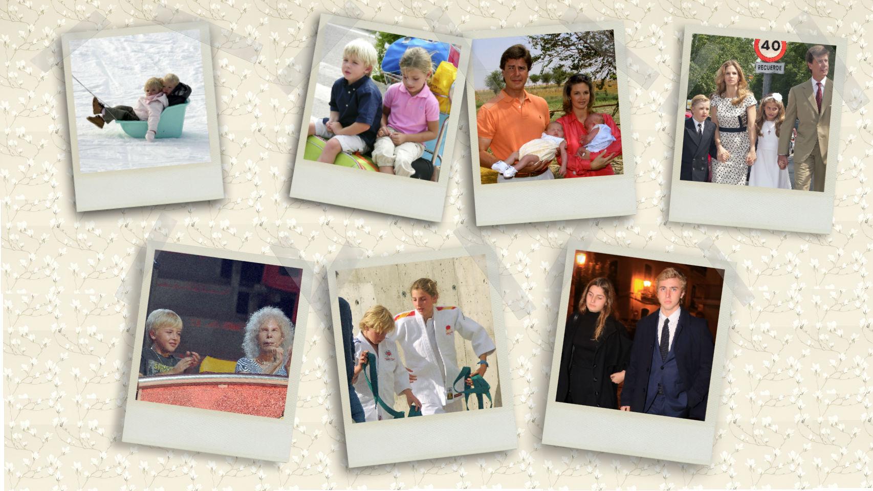 Fotografías de la vida de Luis y Amina Martínez de Irujo en un montaje de JALEOS.