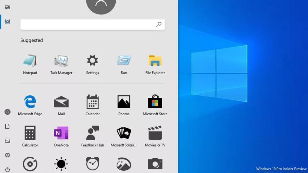 El nuevo menú de Windows 10 filtrado