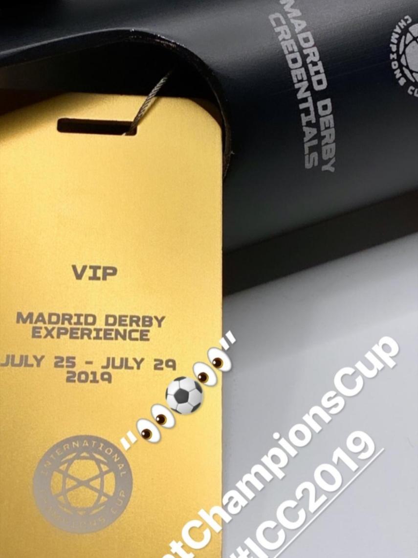 La entrada de Lebron James para el Real Madrid-Atlético. Foto: Instagram (@kingjames)