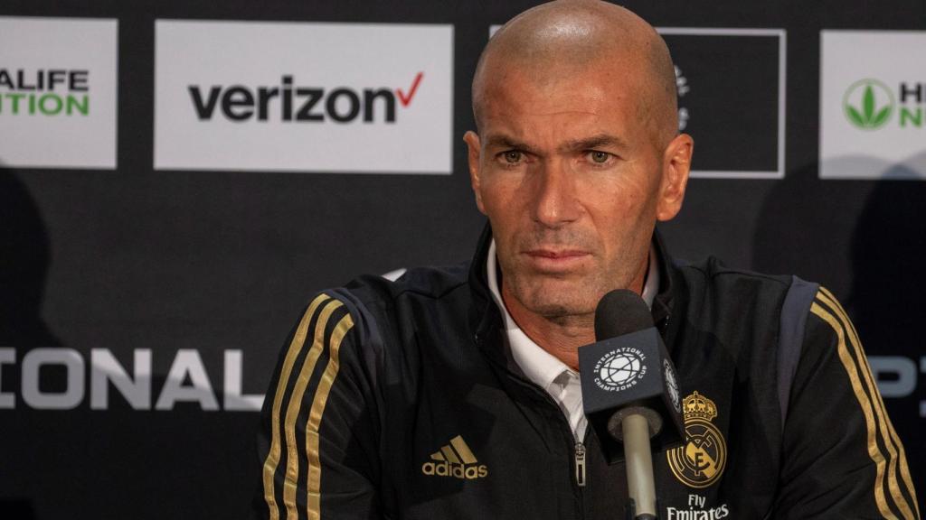 Zinedine Zidane, en rueda de prensa con el Real Madrid